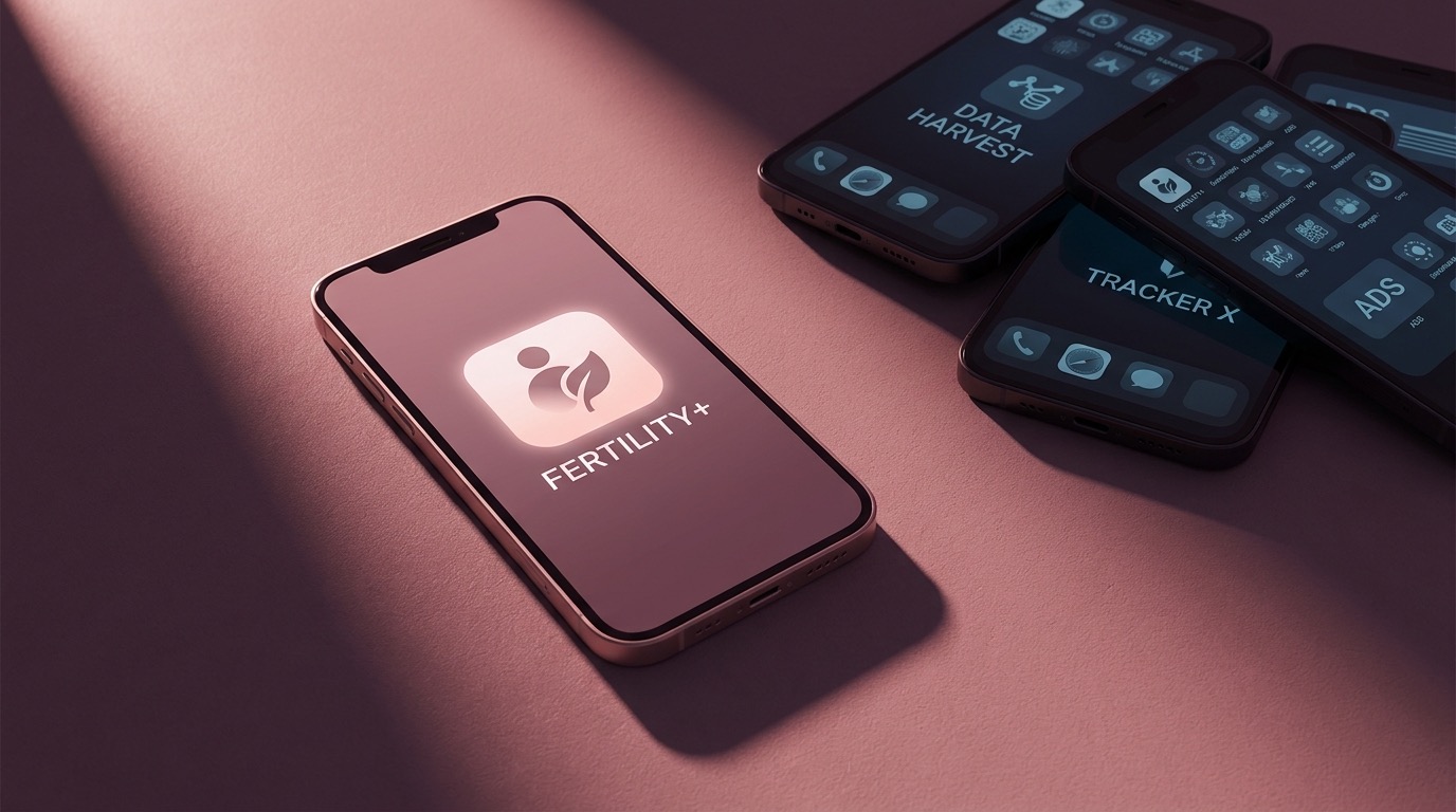 Comparison concept showing the Vyve ovulation tracker app standing apart from typical data-hungry fertility apps
